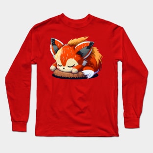 Cute Sleeping Baby Fox - Artwork Long Sleeve T-Shirt